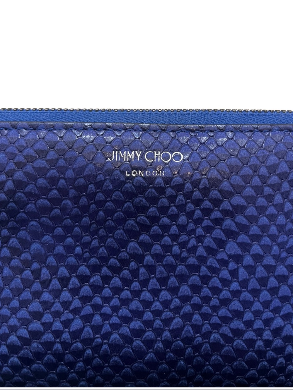 Jimmy Choo Blue Snake Embossed Continental Wallet - Picture 3 of 16